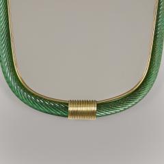  Barovier Toso Emerald green portrait Murano twisted rope Firenze mirror - 3820976