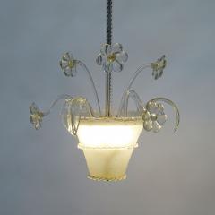  Barovier Toso Flowers pot Barovier Murano Glass ceiling lamp Italy 1940s - 3501537