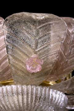  Barovier Toso Graceful Pink Leaves Barovier Toso Attrib Murano Glass Ceiling Light 1960 - 1574725