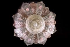  Barovier Toso Graceful Pink Leaves Barovier Toso Attrib Murano Glass Ceiling Light 1960 - 1574733