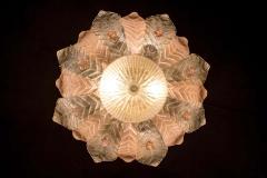  Barovier Toso Graceful Pink Leaves Barovier Toso Attrib Murano Glass Ceiling Light 1960 - 1574735