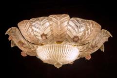  Barovier Toso Graceful Pink Leaves Barovier Toso Attrib Murano Glass Ceiling Light 1960 - 1574737