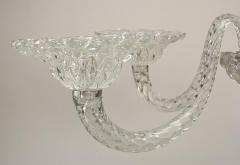  Barovier Toso Italian 1940s Venetian Murano Clear Glass Chandelier - 467719