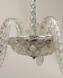  Barovier Toso Italian 1940s Venetian Murano Clear Glass Chandelier - 467720