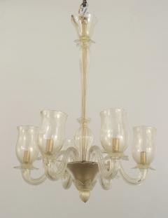  Barovier Toso Italian Murano 1940s Gold Dusted Chandelier - 467389