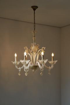  Barovier Toso Italian Murano Glass Six Arm Chandelier with Seahorse Motifs circa 1900 - 4499143