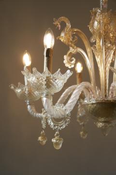  Barovier Toso Italian Murano Glass Six Arm Chandelier with Seahorse Motifs circa 1900 - 4499144