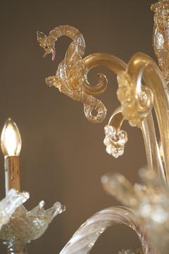  Barovier Toso Italian Murano Glass Six Arm Chandelier with Seahorse Motifs circa 1900 - 4499145
