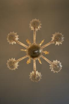  Barovier Toso Italian Murano Glass Six Arm Chandelier with Seahorse Motifs circa 1900 - 4499150