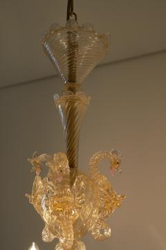  Barovier Toso Italian Murano Glass Six Arm Chandelier with Seahorse Motifs circa 1900 - 4499151