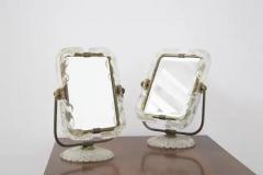  Barovier Toso Italian Table Mirror Vanity with Brass Photo Frames by Barovier and Toso - 3628930