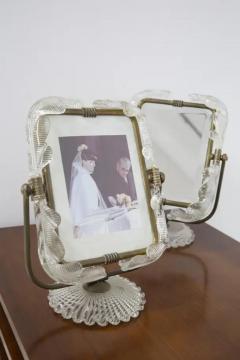  Barovier Toso Italian Table Mirror Vanity with Brass Photo Frames by Barovier and Toso - 3628948