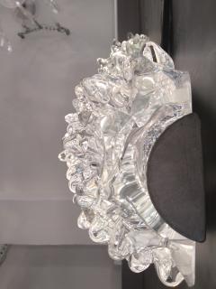  Barovier Toso Italian Vintage Barovier Toso Crystal Textured Murano Glass Satin Silver Sconces - 2493093