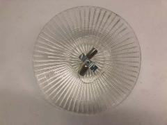  Barovier Toso Large Italian Midcentury Clear Satin Murano Glass Flush Mount Pendant - 1736651
