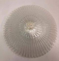  Barovier Toso Large Italian Midcentury Clear Satin Murano Glass Flush Mount Pendant - 1736652