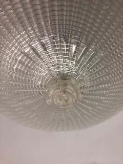  Barovier Toso Large Italian Midcentury Clear Satin Murano Glass Flush Mount Pendant - 1736665