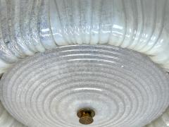  Barovier Toso Large Mid Century Murano Glass Flush Mount Chandelier by Barovier e Toso 1940 - 4214697