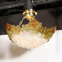  Barovier Toso Mid Century Hand Blown Murano Glass Floral Pendant Chandelier by Barovier Toso - 3443238