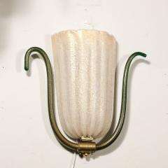  Barovier Toso Mid Century Hand Blown Murano Glass Sconce W 24K Gold Flecks by Barovier Y Toso - 3703203