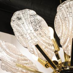  Barovier Toso Mid Century Hand Blown Murano Mottled Fluted Glass Chandelier by Barovier Toso - 4403328