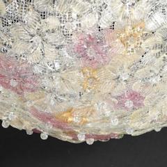  Barovier Toso Mid Century Hand Blown Rose Murano Glass Florets Chandelier by Barovier Toso - 4489735