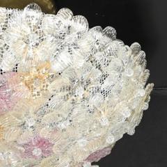  Barovier Toso Mid Century Hand Blown Rose Murano Glass Florets Chandelier by Barovier Toso - 4489738