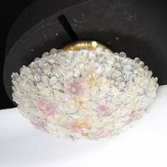  Barovier Toso Mid Century Hand Blown Rose Murano Glass Florets Chandelier by Barovier Toso - 4489752