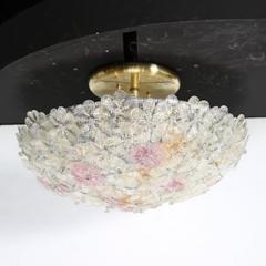  Barovier Toso Mid Century Hand Blown Rose Murano Glass Florets Chandelier by Barovier Toso - 4489755