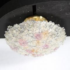  Barovier Toso Mid Century Hand Blown Rose Murano Glass Florets Chandelier by Barovier Toso - 4489756