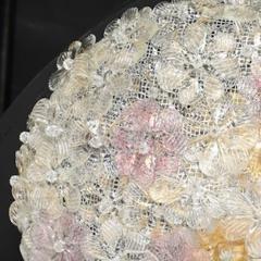  Barovier Toso Mid Century Hand Blown Rose Murano Glass Florets Chandelier by Barovier Toso - 4489773