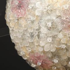  Barovier Toso Mid Century Hand Blown Rose Murano Glass Florets Chandelier by Barovier Toso - 4720196