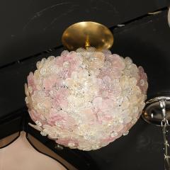  Barovier Toso Mid Century Hand Blown Rose Murano Glass Florrets Chandelier by Barovier Toso - 4403260