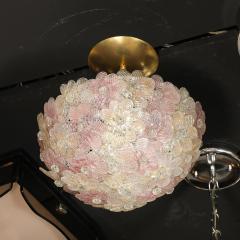  Barovier Toso Mid Century Hand Blown Rose Murano Glass Florrets Chandelier by Barovier Toso - 4403262