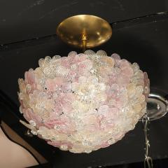  Barovier Toso Mid Century Hand Blown Rose Murano Glass Florrets Chandelier by Barovier Toso - 4403263