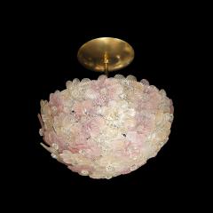  Barovier Toso Mid Century Hand Blown Rose Murano Glass Florrets Chandelier by Barovier Toso - 4403268