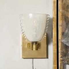  Barovier Toso Mid Century Handblown Murano Bullicante Glass Brass Sconces by Barovier Toso - 3899092