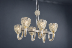  Barovier Toso Mid Century Modern Barovier Toso Rostrato Murano Glass Chandelier 1950s - 4750847