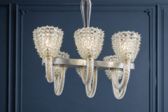  Barovier Toso Mid Century Modern Barovier Toso Rostrato Murano Glass Chandelier 1950s - 4750851