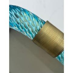  Barovier Toso Mid Century Modern Style Light Blue Torchon Murano Glass Picture Frame - 4301635