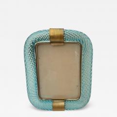  Barovier Toso Mid Century Modern Style Light Blue Torchon Murano Glass Picture Frame - 4306058