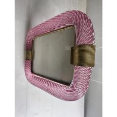  Barovier Toso Mid Century Modern Style Pink Torchon Murano Glass Picture Frame - 4301641