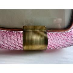  Barovier Toso Mid Century Modern Style Pink Torchon Murano Glass Picture Frame - 4301643