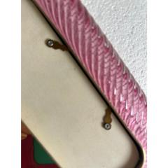  Barovier Toso Mid Century Modern Style Pink Torchon Murano Glass Small Picture Frame - 4301634