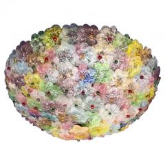  Barovier Toso Multi Color Murano Flower Glass Big Ceiling Light 1950s - 2904789