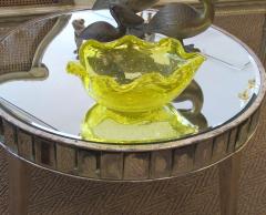  Barovier Toso Murano Barovier Toso Mid century Yellow Bullicante Art Glass Leaf form Bowl - 1286897