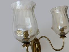  Barovier Toso Murano wall sconces by Barovier in glass and brass Italy ciorca 1950s - 4562665