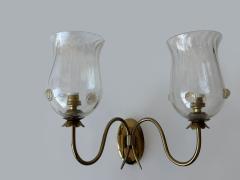  Barovier Toso Murano wall sconces by Barovier in glass and brass Italy ciorca 1950s - 4562666