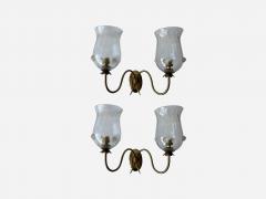  Barovier Toso Murano wall sconces by Barovier in glass and brass Italy ciorca 1950s - 4562702