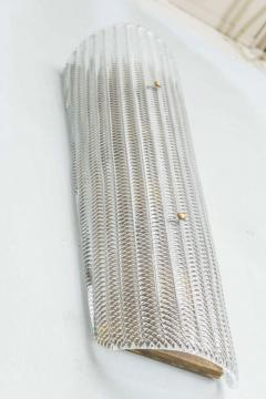  Barovier Toso Pair of Barovier and Toso Mid Century Italian Large Textured Glass Wall Sconces - 4274643