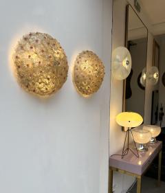  Barovier Toso Pair of Flowers Gold Leaf Murano Glass Sconces by Barovier Toso Italy 1960s - 3383355